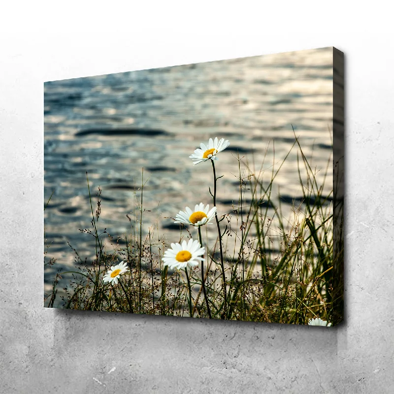 oversized coastal art for home-Lake Flowers