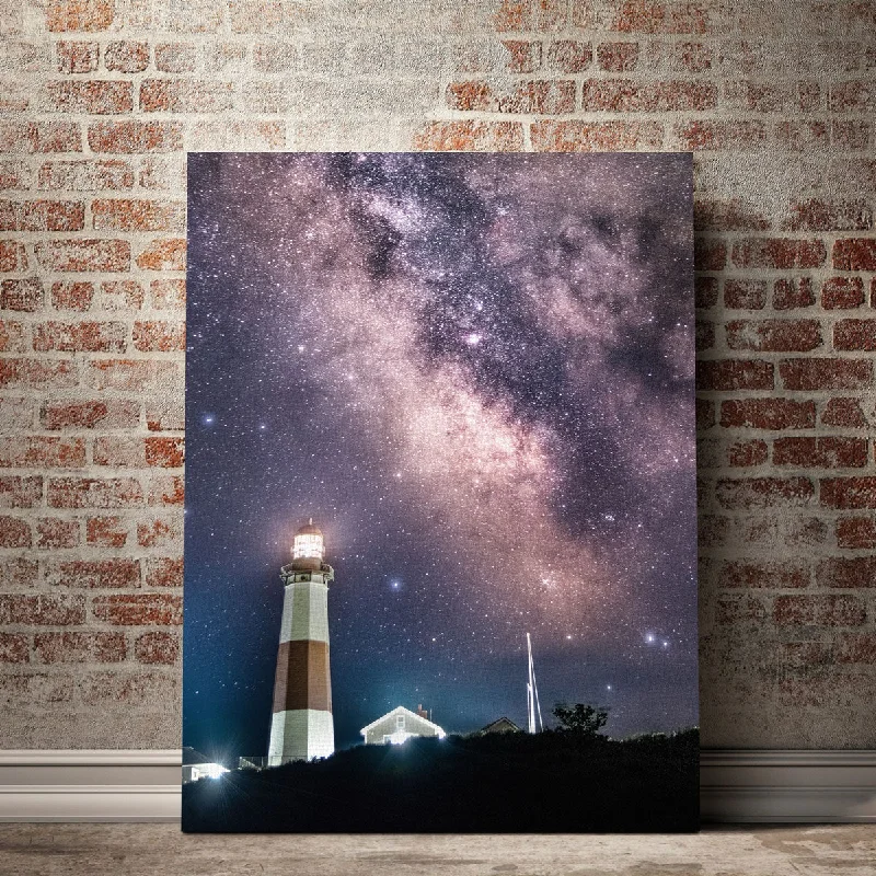 colorful geometric wall art for home-Lighted Galaxy Canvas Set