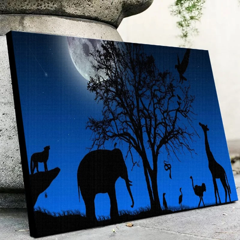 modern nature paintings-Nights in Africa Canvas Set