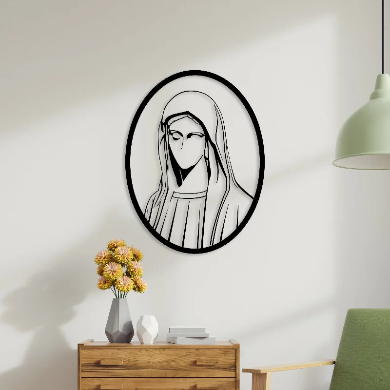 colorful landscape art prints-Nun Face Metal Wall Art