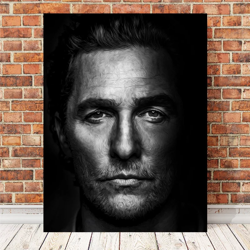 botanical watercolor wall prints-Portrait True Detective