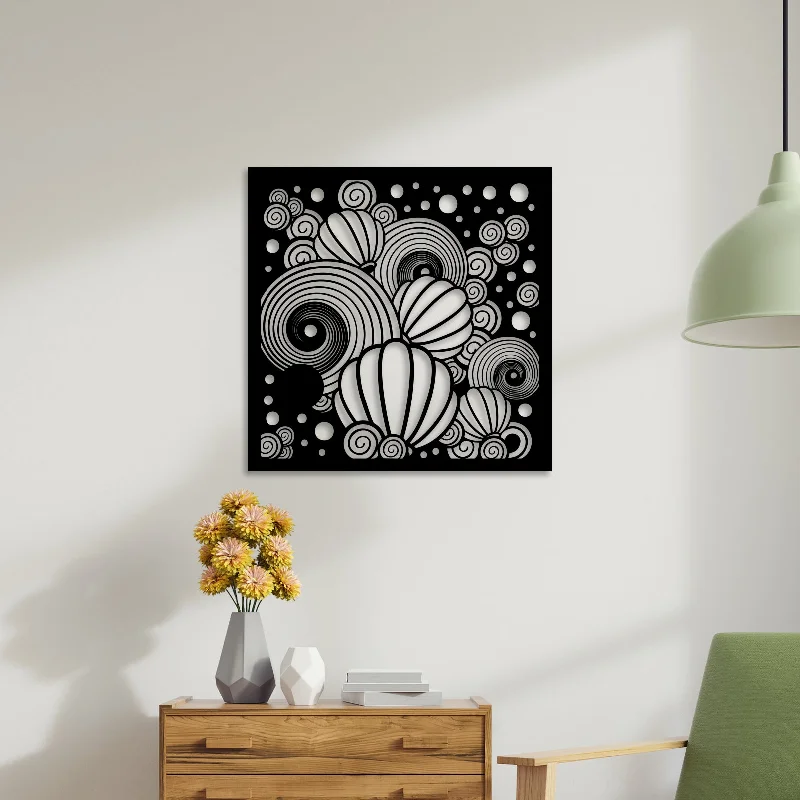 nature inspired art prints for office-Rangoli Metal Wall Art