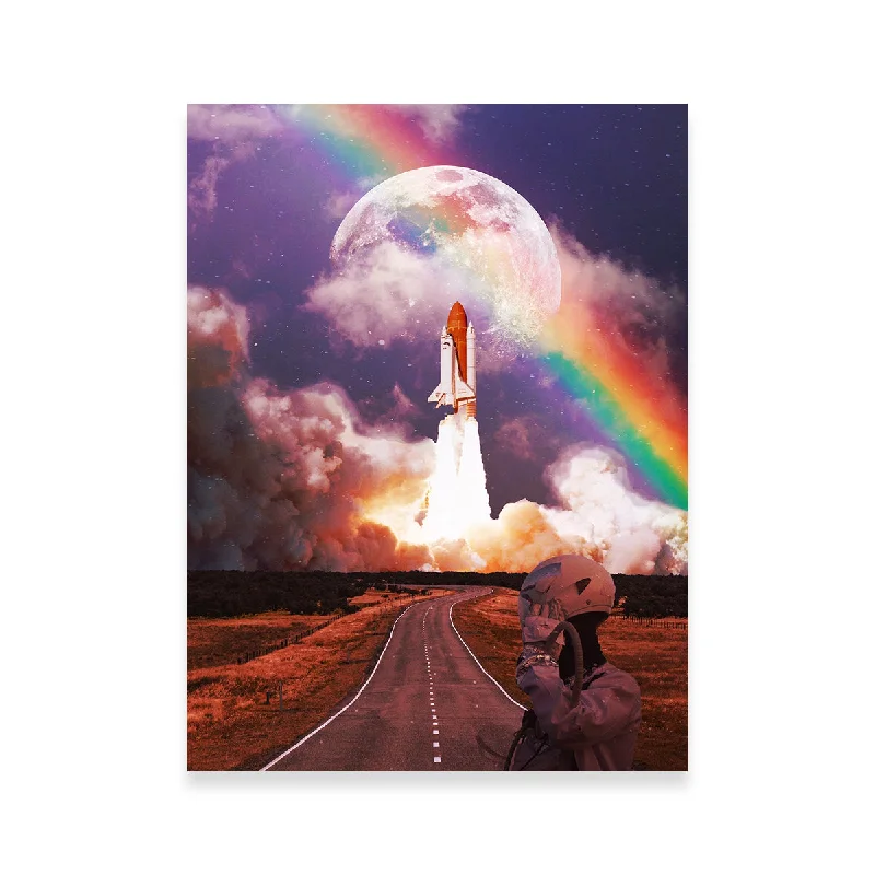 nature inspired art prints for office-Rocket Launching