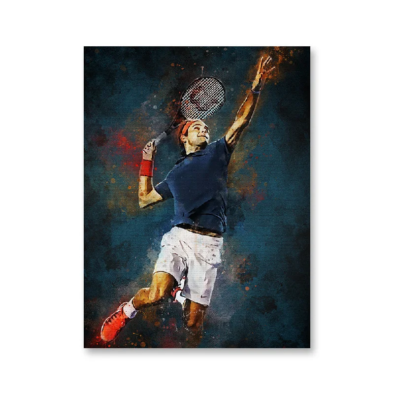 contemporary botanical wall prints-Roger Federer Painting