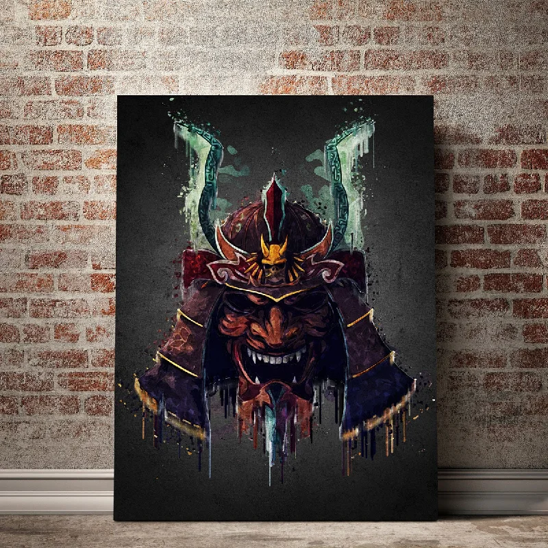 coastal landscape wall art for home-Samurai Helmet