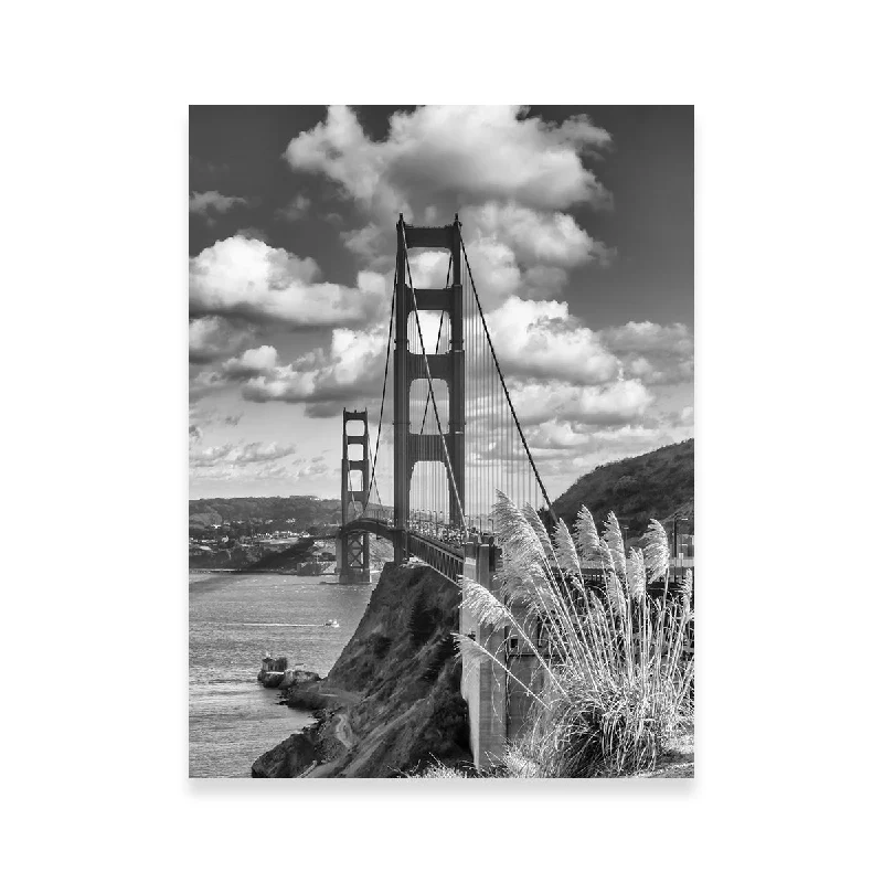 vintage cityscape art prints-San Francisco Golden Gate Bridge