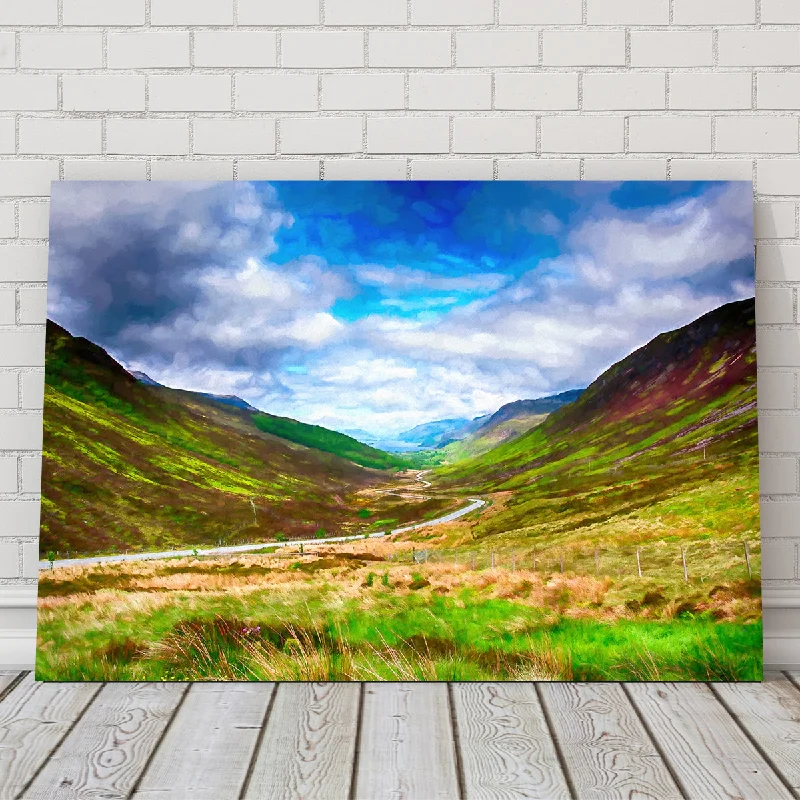 nature watercolor canvas prints-Scottish Highlands