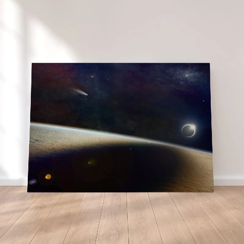 colorful abstract wall paintings-Shadow of the Solar Eclipse Canvas Set