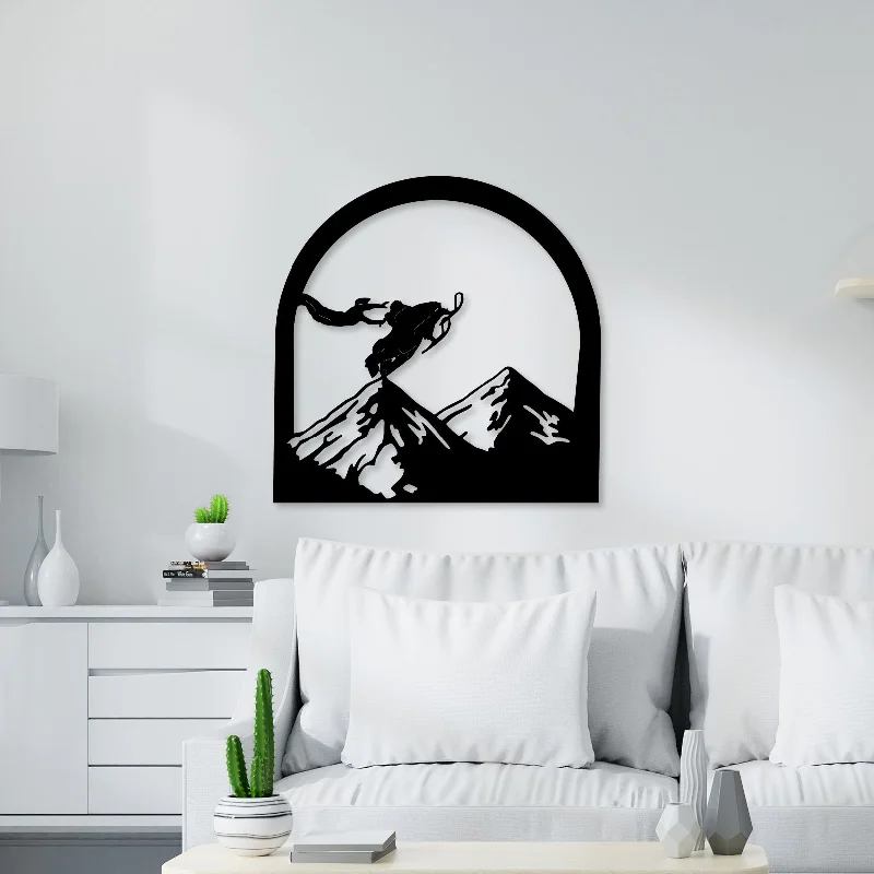 tropical art prints for bedroom-Snow Bike Metal Wall Art