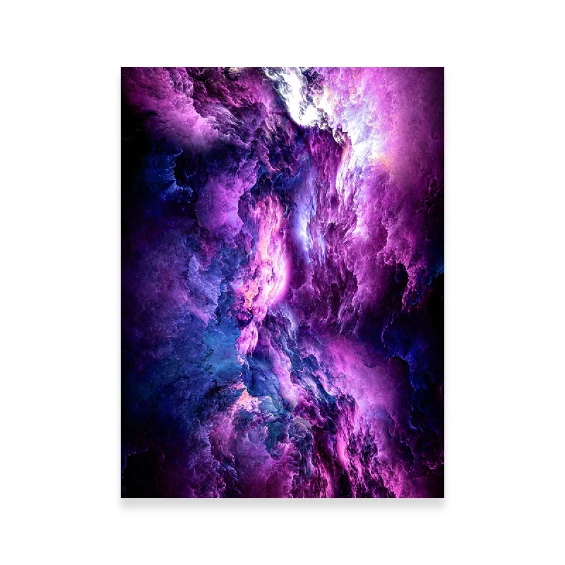 contemporary geometric art prints-Space Dust Nebula Purple