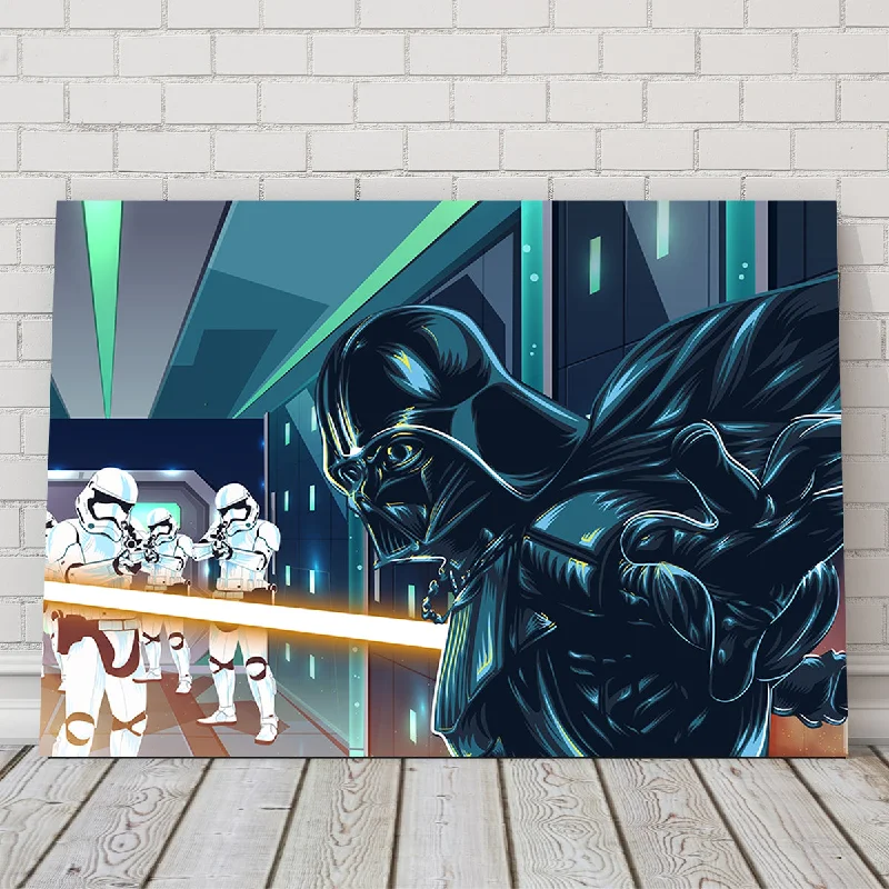 vibrant botanical canvas art-Star Wars Final Battle