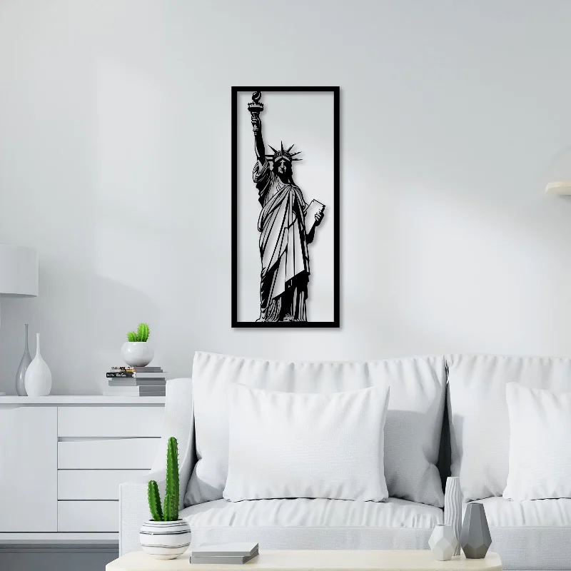 retro photography art prints-Statue of Liberty Metal Wall Art