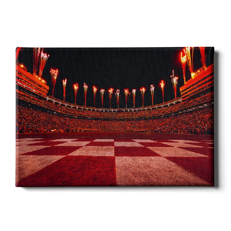 tropical floral wall prints-Tennessee Volunteers - Checkerboard End Zone Neyland Fireworks