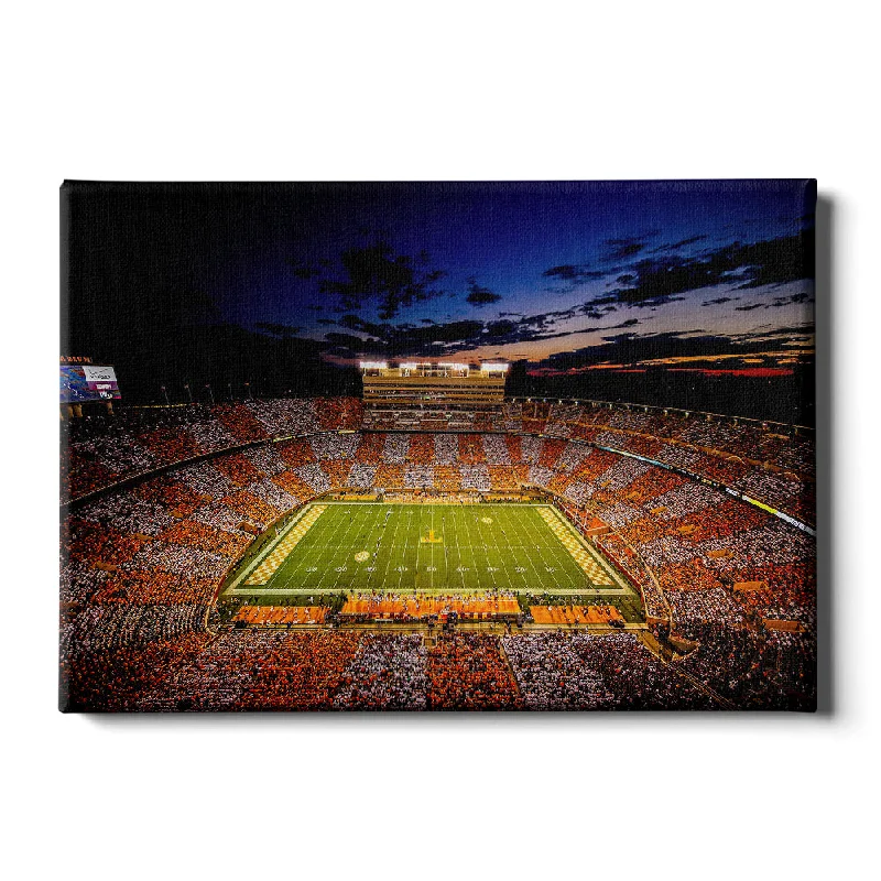 vintage abstract photography art-Tennessee Volunteers - Checkerboard Neyland After Dark