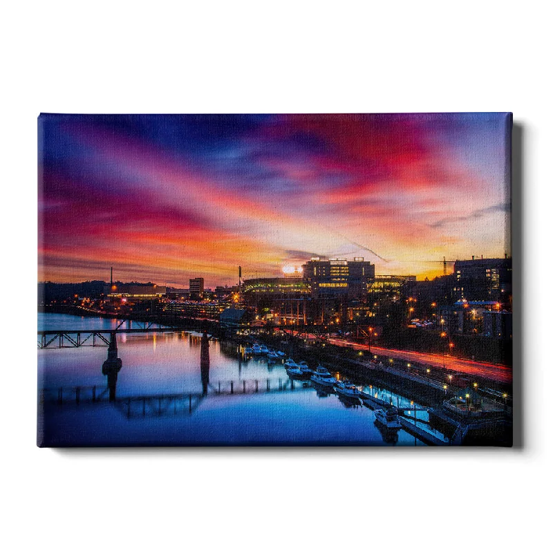 vibrant pop art wall prints-Tennessee Volunteers - Tennessee River Sunset