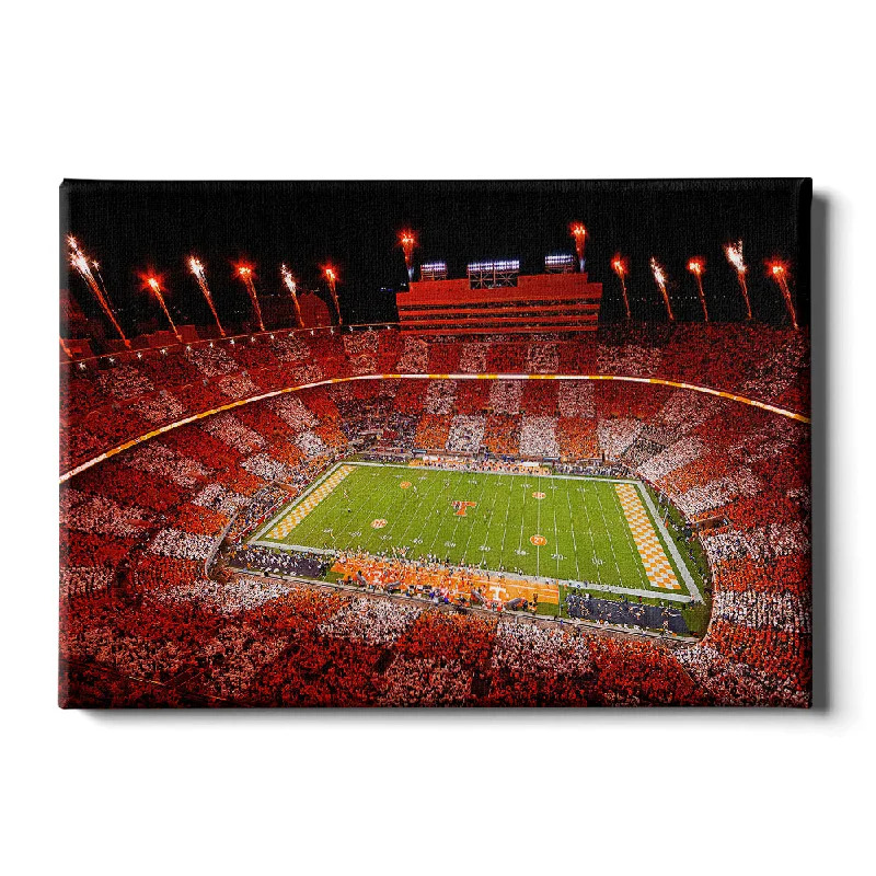 vibrant contemporary art prints-Tennessee Volunteers - Welcome To Checkerboard Neyland Stadium