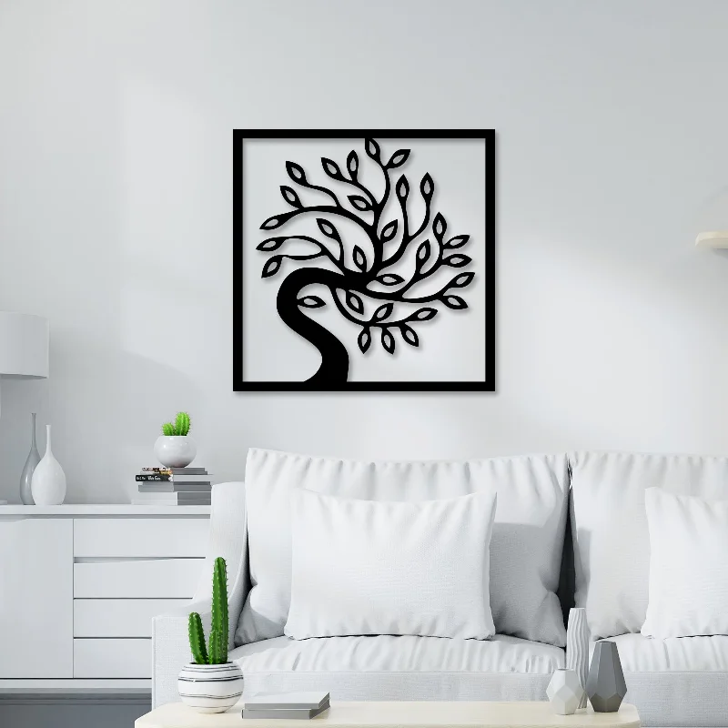 oversized coastal art for home-Unique Tree Metal Wall Art