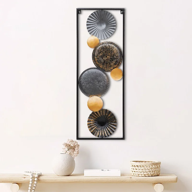 abstract ocean wall decor-Vertical Abstract Black Metal Wall Art