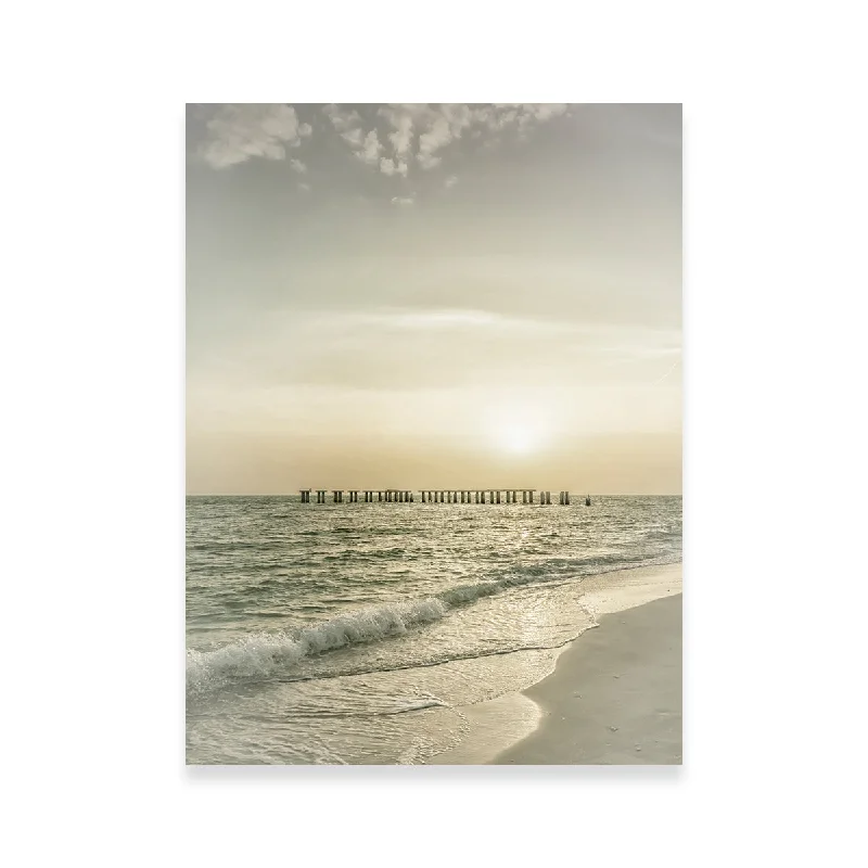 oversized geometric paintings for living room-Vintage Gasparilla Island Sunset