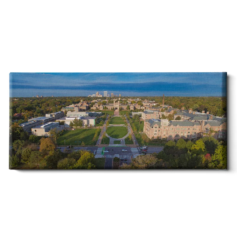 vibrant botanical canvas art-WashU - Danforth Campus Aerial Panoramic