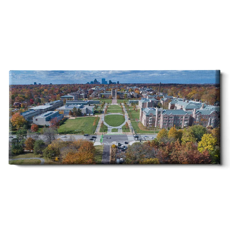 modern landscape wall prints-WashU - Fall Danforth Campus Aerial Panoramic