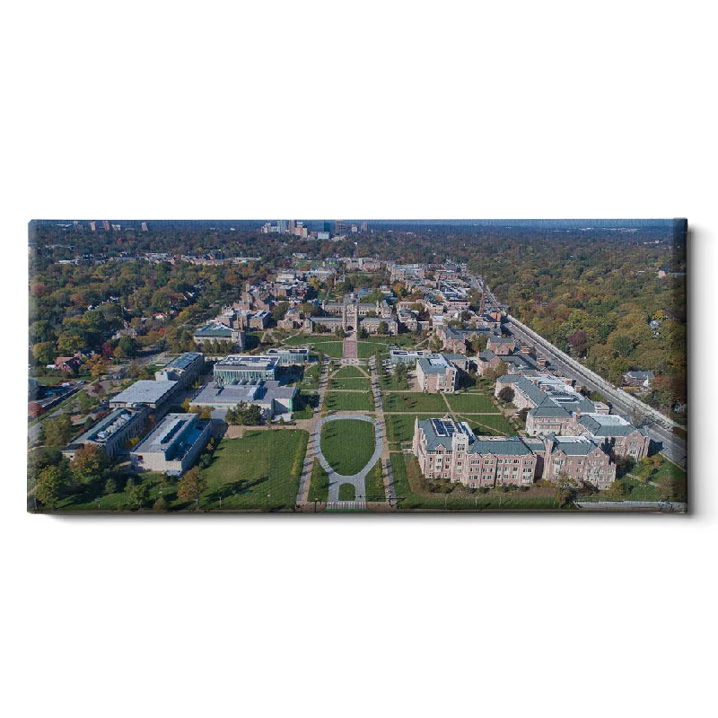 botanical wall prints for living room-WashU - Summer Danforth Campus Aerial Panoramic