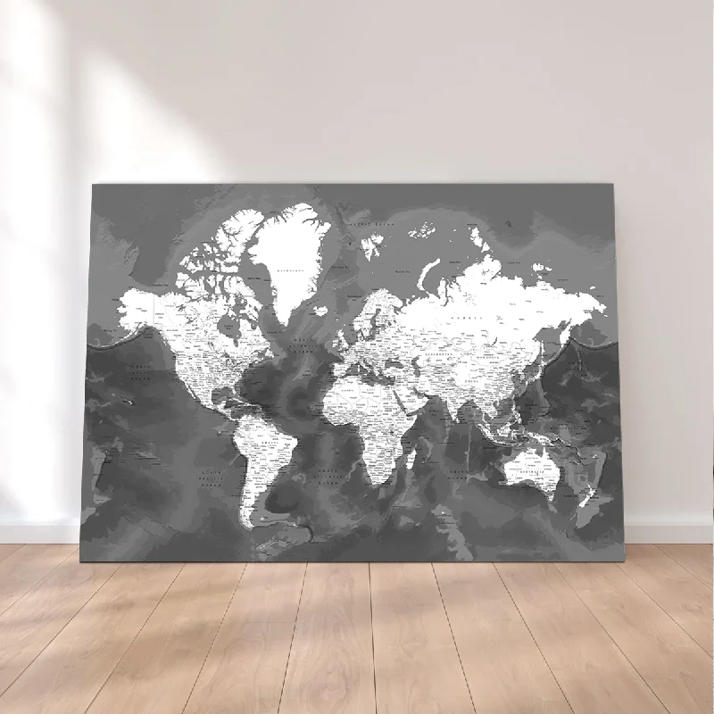 abstract floral paintings for living room-World Map 50